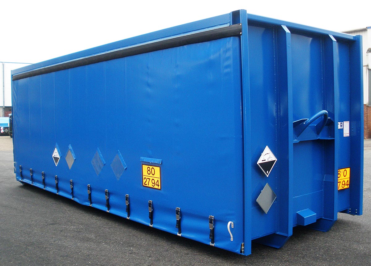 Alustahl Container - Kippaufbau mi Schiebeplane